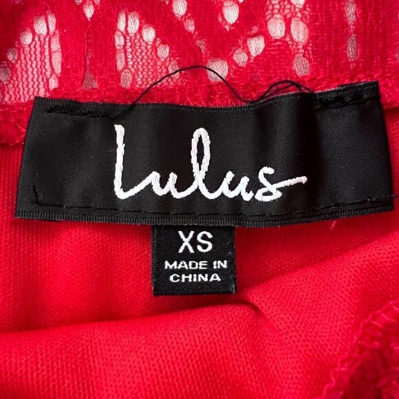 Lulus Remarkable Red Lace Dress Above The Knee Length Women's XS - Picture 6 of 10